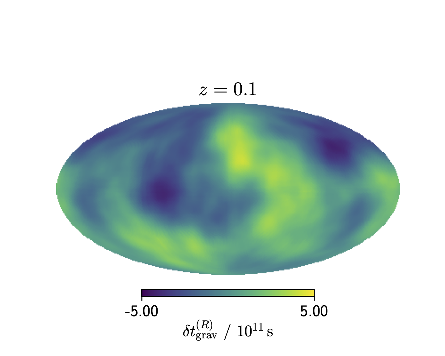 Shapiro time delay map at redshift 0.1